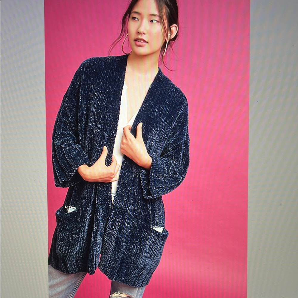 Anthropologie Chenille Cardigan by Moth
